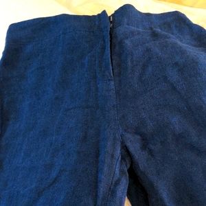 Soft Surroundings Linen Blue Pants Lagenlook Minimalist Casual Wide Leg Medium